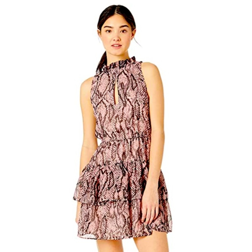 BB Dakota snake print ruffled dress